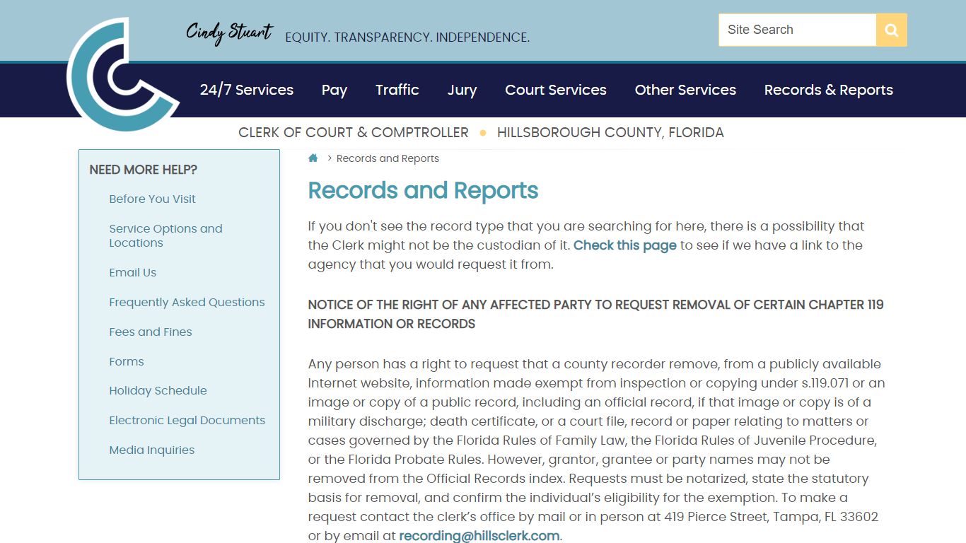 Records and Reports | Hillsborough County